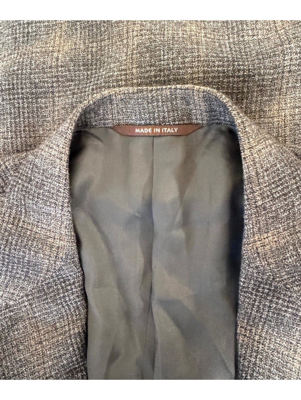 Canali Kei sport coat of tan and grey glen plaid US size 44 - Picture 5 of 9